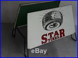 Vintage STAR TIRES Gas Station Dealer Tire Display Stand Rack advertising sign