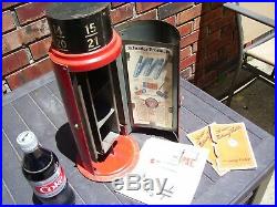Vintage Schrader Tire gauge Cabinet tin sign display Gas oil original 1920s part