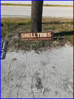 Vintage Shell Tires Sign Antique Gas Station Oil Quality Rare 1950s Wow