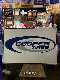 Vintage Sign, Cooper Tires Sign, Cooper Tire, Embossed Sign, Gas Station