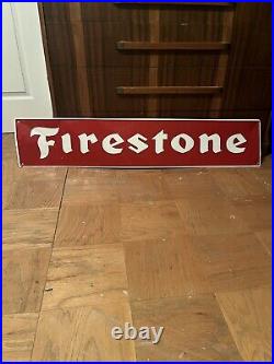 Vintage Sign, Firestone Sign, Embossed Sign, Tire Sign, Signage, Shop Sign