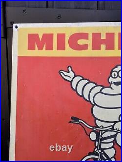 Vintage Single Sided Genuine Michelin Cycle Tyre Advertising Sign