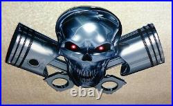 Vintage Skull And Cross Bones Piston Rings 12 Metal Tire, Gasoline & Oil Sign
