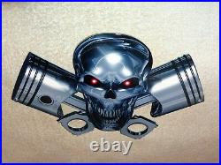 Vintage Skull And Cross Bones Piston Rings 12 Metal Tire, Gasoline & Oil Sign