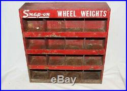 Vintage Snap-on Tire Wheel Weights Rack Display Cabinet Parts USA Tool Sign