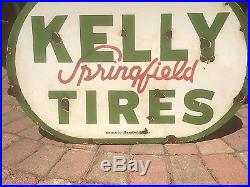Vintage Springfield Kelly Tires Auto Motor Oil Gasoline Porcelain Metal Sign Gas