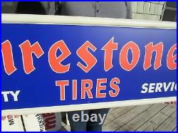 Vintage Style Firestone Tires Sign On A 1947 Coca Cola Sign Blank Look