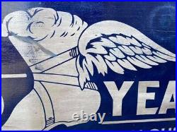 Vintage Style Sign / Hand Painted Wooden Goodyear Tires Folk Art Advertising 48