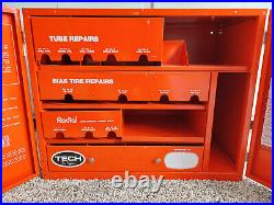 Vintage TECH Tire Repairs Tire Patch Metal Display Advertising Cabinet Gas Oil