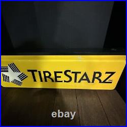 Vintage TIRESTARZ Light Up DOUBLE-SIDED Advertising Plastic Metal Sign