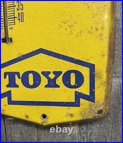 Vintage TOYO Tires Automotive Gas Service Station Advertising Thermometer Sign