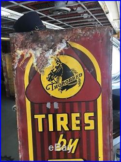 Vintage Tall Metal Dayton Tires Rustic Antique Sign Garage Mancave Decorative