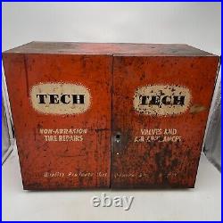 Vintage Tech Steel Tire Repair Cabinet With Drawers and Front door Latch