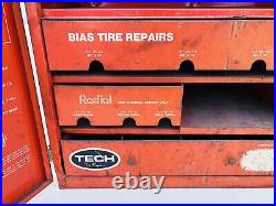 Vintage Tech Steel Tire Repair Cabinet With Drawers and Front door Latch