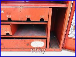 Vintage Tech Steel Tire Repair Cabinet With Drawers and Front door Latch