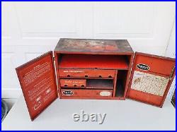 Vintage Tech Steel Tire Repair Cabinet With Drawers and Front door Latch