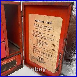 Vintage Tech Steel Tire Repair Cabinet With Drawers and Front door Latch