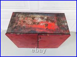 Vintage Tech Steel Tire Repair Cabinet With Drawers and Front door Latch