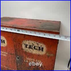 Vintage Tech Steel Tire Repair Cabinet With Drawers and Front door Latch