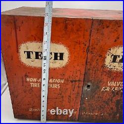 Vintage Tech Steel Tire Repair Cabinet With Drawers and Front door Latch