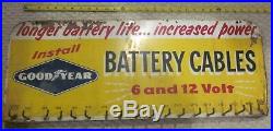 Vintage Tin GOODYEAR Battery Cables Service Rack Sign Garage Service Station