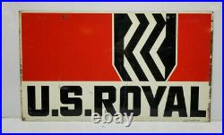 Vintage Tire Sign US Royal double sided 1964 Service Station
