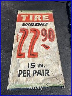 Vintage Tops Automotive Tire Gasoline Banner Sign