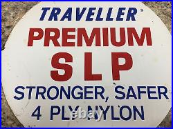 Vintage Traveller Premium Slp Tire Sign Stonger Safer 4 Ply Nylon Ts-143 (sh)