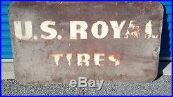 Vintage U. S. Royal Tires Metal Advertising Sign 54 X 31 1/2