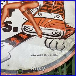 Vintage US Royal Tires Porcelain Sign 1964 Dated RARE 12 Gas Oil Auto Service