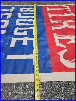 Vintage US Tires Budget Terms Banner Sign Flag Gas Oil Display 6C 28