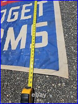 Vintage US Tires Budget Terms Banner Sign Flag Gas Oil Display 6C 28