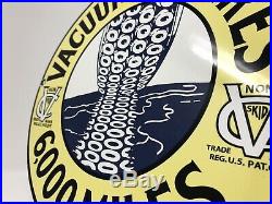 Vintage Vacuum Cup Cord Tires Porcelain Sign, Oil, Gas, Pennsylvania, Service