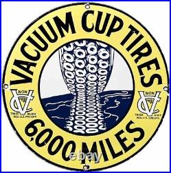 Vintage Vacuum Cup Tires Porcelain Sign Gas Oil Continental Michelin Goodyear