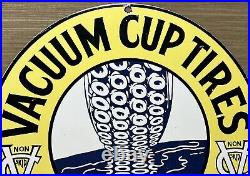 Vintage Vacuum Cup Tires Porcelain Sign Gas Oil Continental Michelin Goodyear