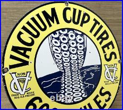 Vintage Vacuum Cup Tires Porcelain Sign Gas Oil Continental Michelin Goodyear