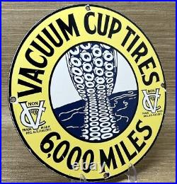 Vintage Vacuum Cup Tires Porcelain Sign Gas Oil Continental Michelin Goodyear