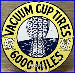 Vintage Vacuum Cup Tires Porcelain Sign Gas Oil Continental Michelin Goodyear