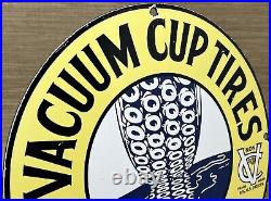 Vintage Vacuum Cup Tires Porcelain Sign Gas Oil Continental Michelin Goodyear