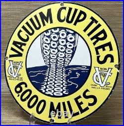 Vintage Vacuum Cup Tires Porcelain Sign Gas Oil Continental Michelin Goodyear