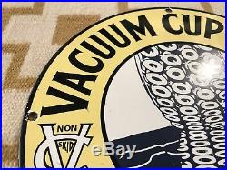 Vintage Vacuum Cup Tires Porcelain Sign Oil Gas Pennsylvania Service Michelin