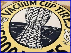 Vintage Vacuum Cup Tires Porcelain Sign Oil Gas Pennsylvania Service Michelin