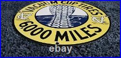 Vintage Vacuum Tires Porcelain Gas Oil Service Auto Ford Michelin Mechanic Sign