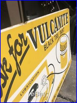 Vintage Vulcanite Black Tire Rubber Paint Car Sign