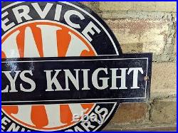 Vintage Willys Knight Parts & Service Porcelain Advertising Sign 12 X 9