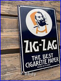 Vintage Zig Zag Cigarettes Cigar Gasoline Motor Oil Soda Pop Porcelain Sign