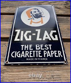 Vintage Zig Zag Cigarettes Cigar Gasoline Motor Oil Soda Pop Porcelain Sign