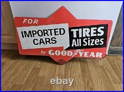 Vintage advertising original goodyear tires sign display gas pump