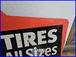 Vintage advertising original goodyear tires sign display gas pump