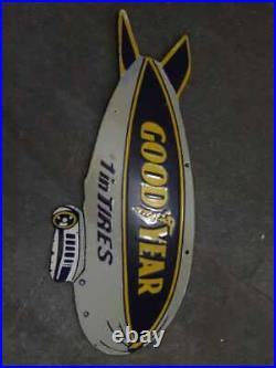 Vintage authentic Porcelain Goodyear Tires enamel sign 21x9 inches double sided